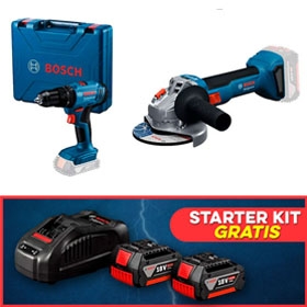TALADRO PERCUTOR/ATORN. 18V GSB 185-LI + ESMERIL INAL. 5" 18V GWS 18V-8 + BOLSO PORTA HERRAMIENTA 