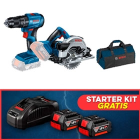 TALADRO PERCUTOR/ATORN. 18V GSB 185-LI + SIERRA CIRCULAR INAL. GKS 18V-57 + BOLSO PORTA HERRAMIENTA