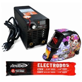 SOLDADORA MMA-120 ARCO MANUAL+M/SOLDAR FOTOSENSIBLE Y 1KG ELECT.6011 3/32 REDBO