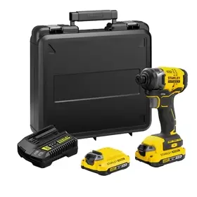 ATORNILLADOR IMPACTO STANLEY 20V 1/4 KIT SBI811D2T-B2
