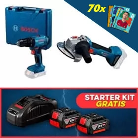 TALADRO PERC.GSB 185LI+ESMERIL+BOLSO+ REGALO KIT 2BAT.Y CARG. BOSCH+70LAMINAS