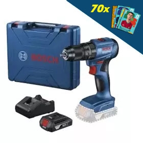 TALADRO PERC.GSB 185LI 18V C/2BAT+CARG. Y MALETA BOSCH+70LAMINAS MOD:06019K31E1