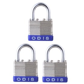 Set  Candados Odis Laminado 3 X 50Mm Acero Zincado Blister Mod: Can0001006
