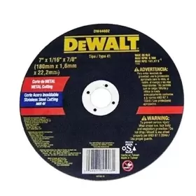 DISCO CORTE DE METAL ACERO INOX 7  X 1/16  DEWALT DW44602(NEGRO)(DW4…