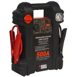 ARRANCADOR AUXILIAR AUTOMOVIL B&D 500 AMP + CARGADOR, PINZAS Y CAB…