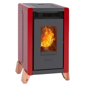 CALEF A PELLET AMESTI BAMBU 6000 ROJA + KIT INST MURO