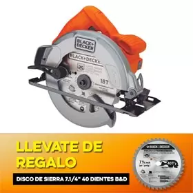 SIERRA CIRCULAR 7.1/4" 1400W + REGALO DISCO SIERRA 40 DIENTES B&a…