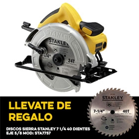 SIERRA CIRCULAR 7.1/4" 1600W + REGALO DISCO SIERRA 40 DIENTES STANLEY(SC16-B2C)