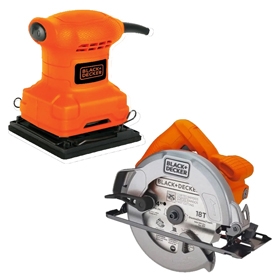 LIJADORA ORB 1/4 B&D+ SIE CIRC 1400W+2 DISCO 7 1/4 40DTES