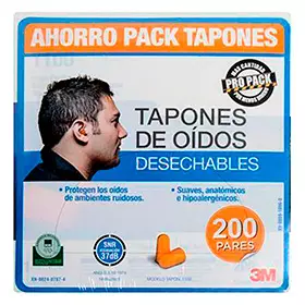 Tapones Oidos Esponja Mod 1100 S/Cordon 3M (Hc00066463-7) (E200)