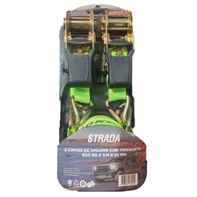 SET 2 ESLINGAS C/RACHET 800KGX 25MMX 5 MTS VERDE STRADA