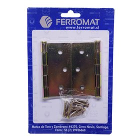 DISPLAY  BISAGR N° 840 ZN C/TOR 4" X 4" 2 UN FERROMAT (LBAX-712)