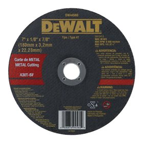 DISCO DE CORTE 7" 3.2MM P/METAL ACERO INOX. DEWALT(DW44560)(E25)