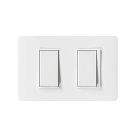PLACA EMB. ARMADA INTERRUPTOR DOBLE 9/15 BLANCO ALPHA GRANTT