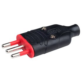 ENCHUFE MACHO VOLANTE 10A 2P+T 250V NEGRO ROSI FANTON (7680101)
