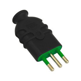 ENCHUFE MACHO VOLANTE 16A 2P+T 250V NEGRO ROSI FANTON (7680111)