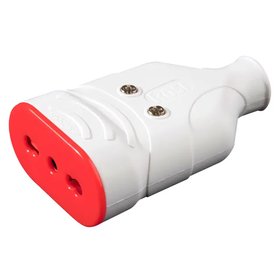 ENCHUFE HEMBRA VOLANTE ROSI 10A /16A 2P+T 250V BLANCO